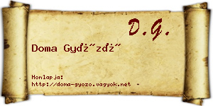 Doma Győző névjegykártya